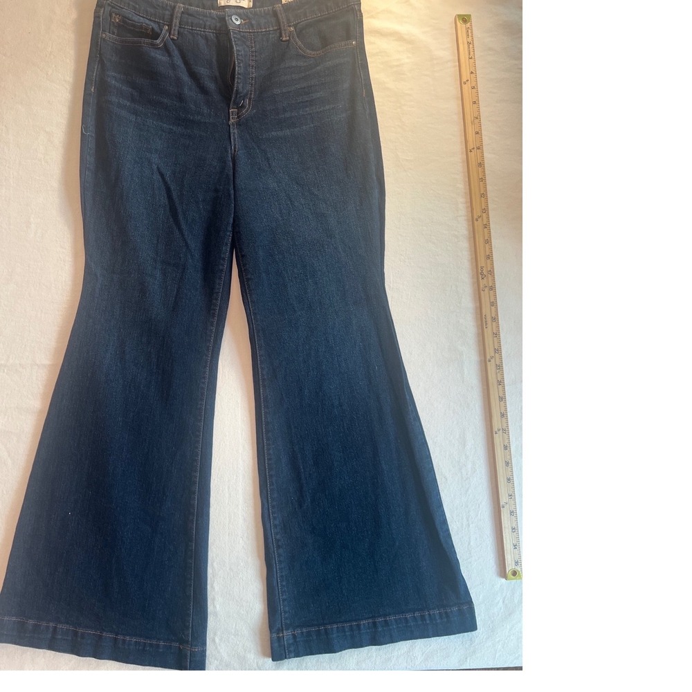 Jessica Simpson True Love Wide Leg Trouser Jeans Dark Wash Indigo Size 30